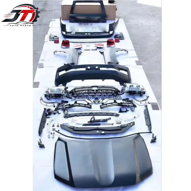 New style PP Plastic Bumpers Bodykit Include Front Rear Lights for Land Cruiser LC200 2008-2015 Change to 2016-2020 Style