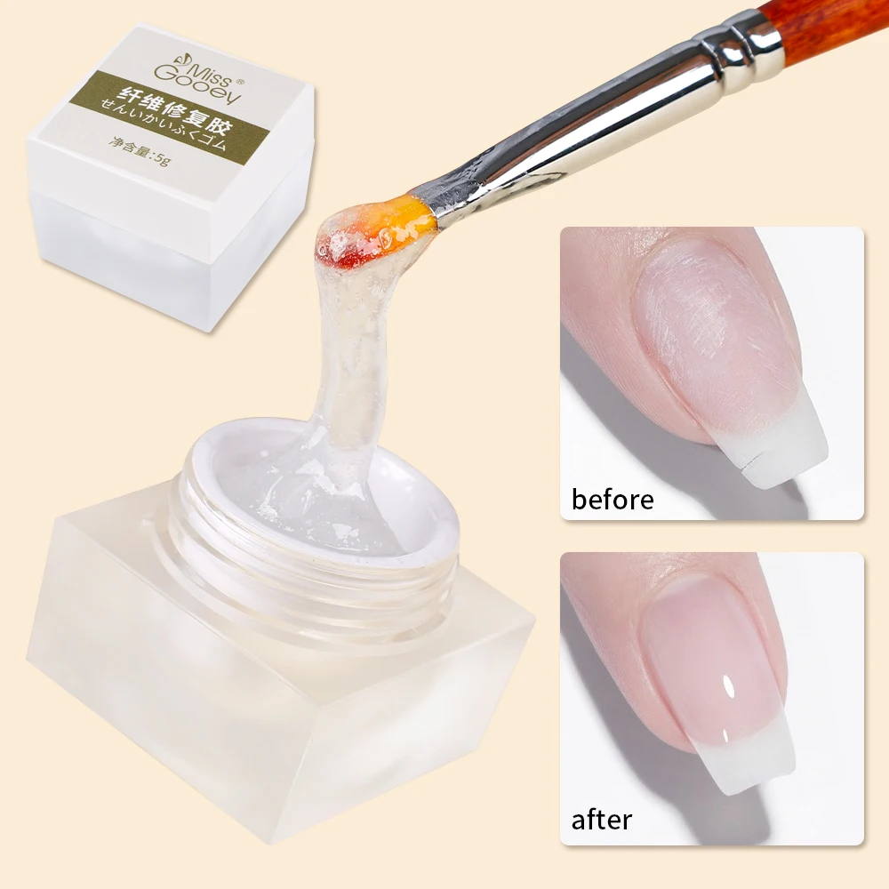 Sdotter Reinforcing Fiber Repair Glue for Creacked Broken Nails UV Fiberglass Gels Clear Quick Extension Polish Manicure Accesso