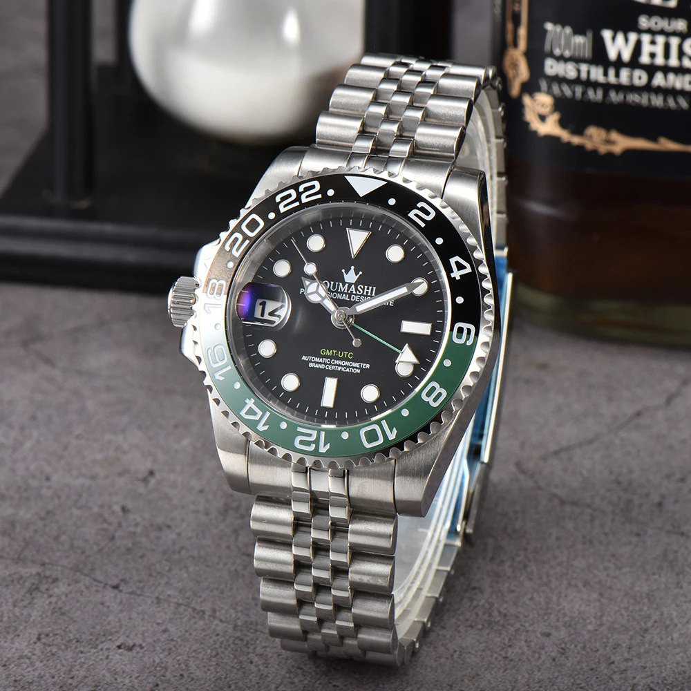 40mm Watch NH34 Movement 9 O'clock Men's Mechanical Automatic Watch Waterproof GMT Watch Sapphire Glass Watch NH35 Watch