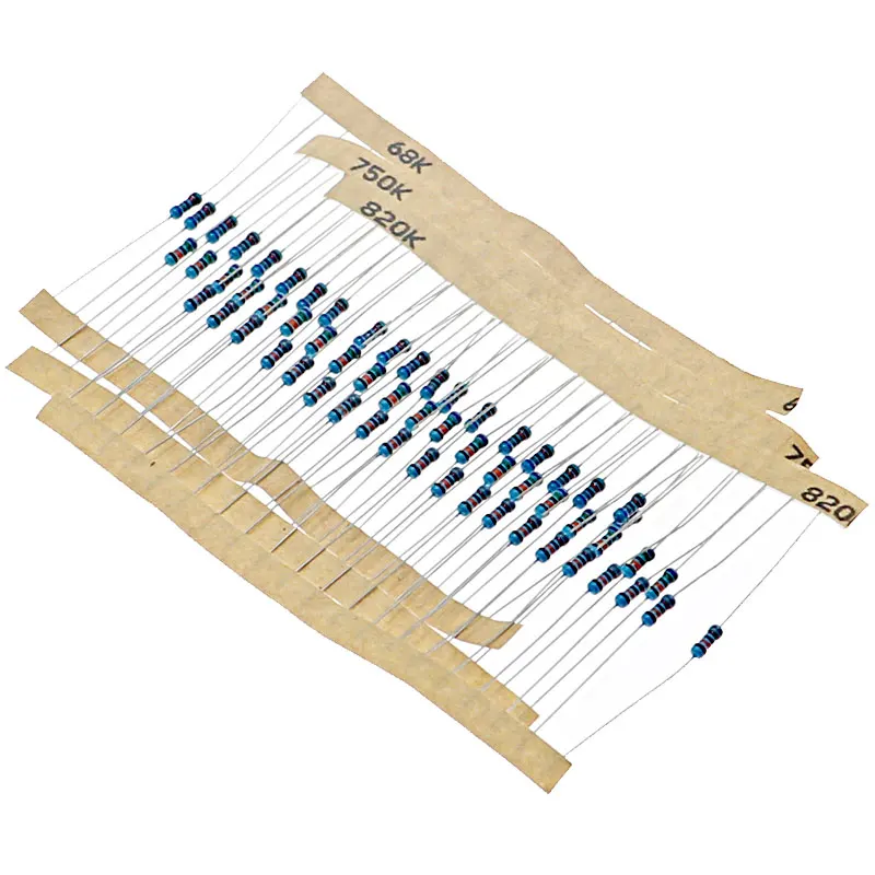 2600pcs 130 Values 1/4W 0.25W 1% Metal Film Resistors Assorted Pack Kit Set Lot Resistors Assortment Kits Fixed resistor