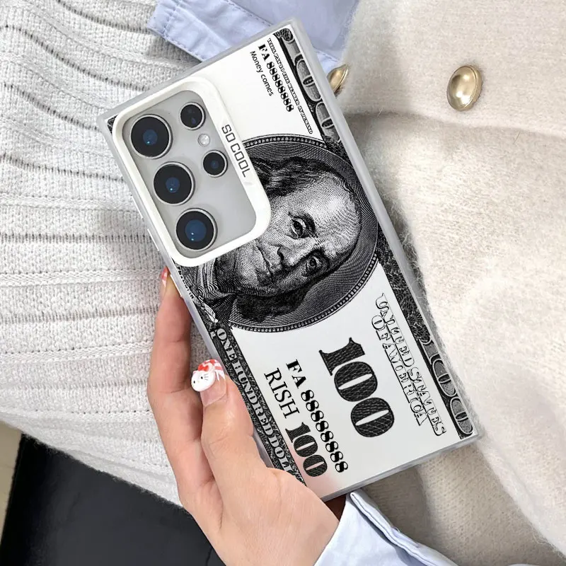 حافظة لهاتف سامسونج جالاكسي S25 S24 S23 S22 Ultra Plus S21 S23 S24 FE حافظة هاتف ليزر دولار أمريكي تصميم شعبي أغطية خلفية مقاومة للصدمات #3