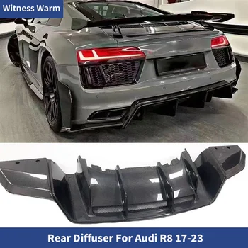 Dla Audi R8 V10 2017-2023 Suchy Karbonowy Dyfuzor Tylnego Zderzaka, Spoiler, Zestaw Body Kit Tylny Wyścigowy ﻿