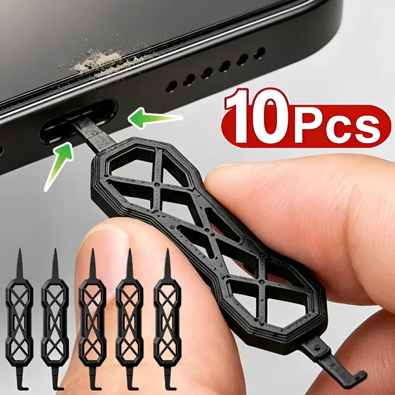 1/10Pcs 3D Printing Portable Charging Port Cleaner Dual-End USB C Phone Earbud Dust Remover Tool for USB-A USB-B USB-C Universal