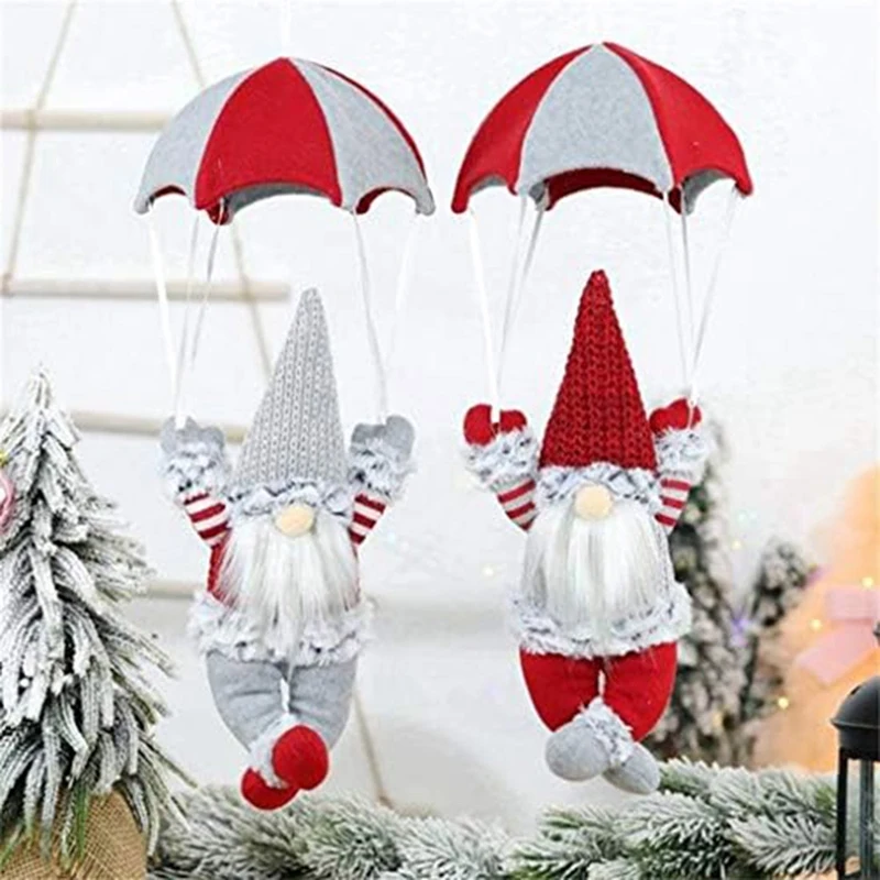 Gnome Figurine Skydiving Gnome Doll On The Table Shelf Desktop Parachute Tomte Plush Gnome Gifts Themed Tree Decor