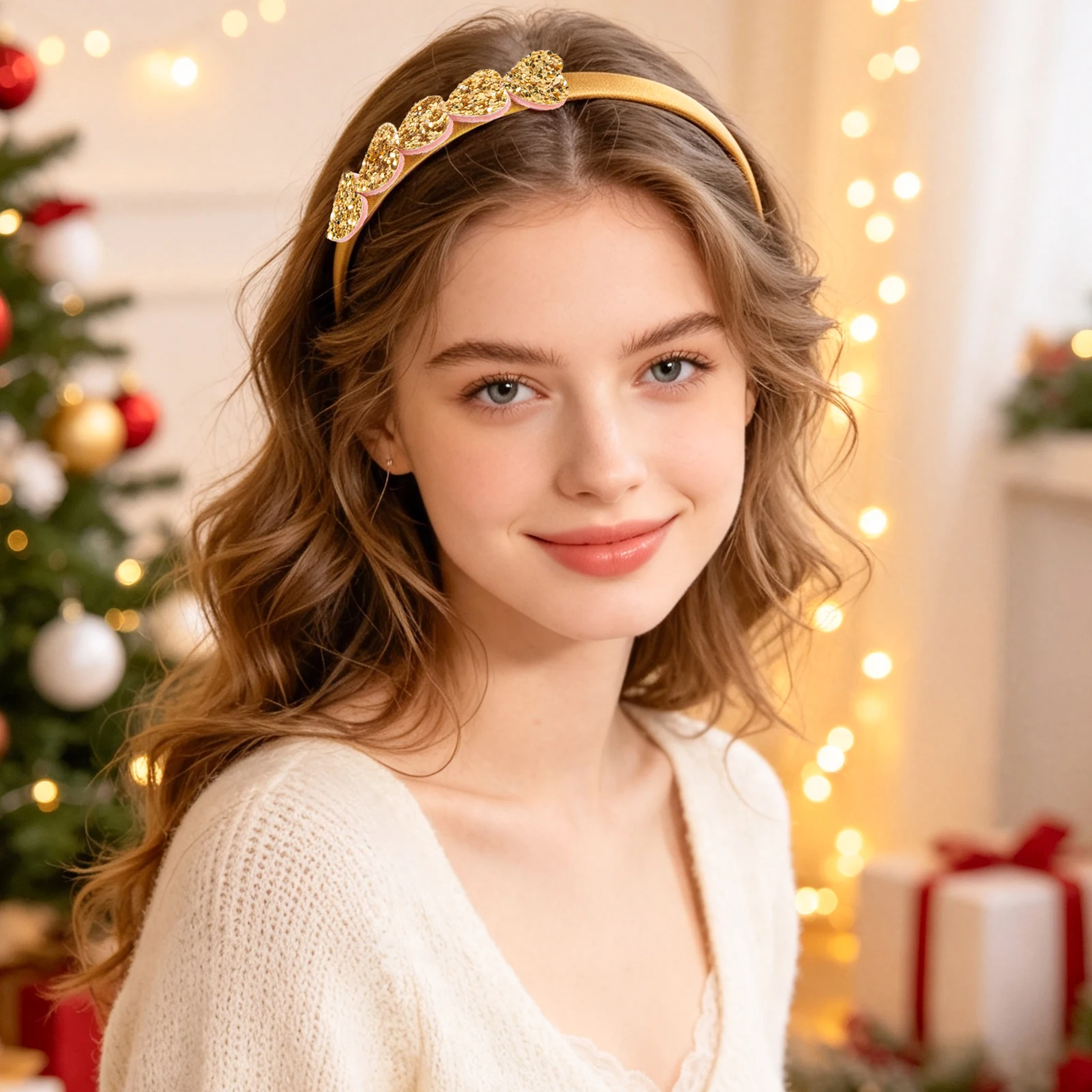 1/4/8pcs Christmas sparkling star shaped headbands party women's hair accessories.