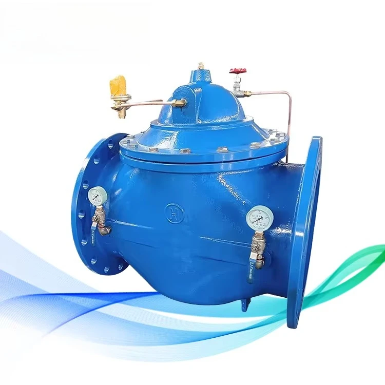 Pressure Reducing Water Normal Temperature Adjustable DN40-DN600 Cast Iron Hydraulic Control Valve 200X-10Q Manual Pilot