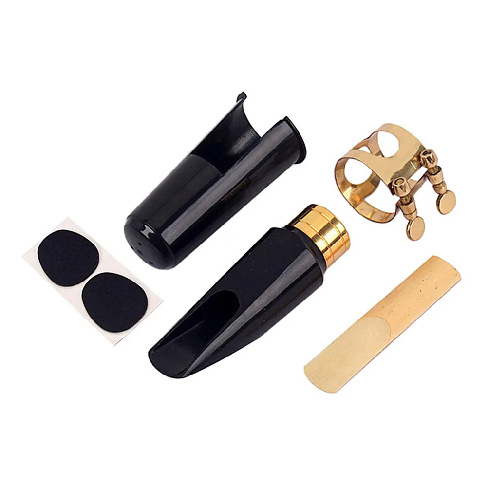 

Copper Ring Alto Saxophone Mouthpiece Set with Reed Buckle Pads Cushions for Smooth Play Gold Black Alto Sax Set