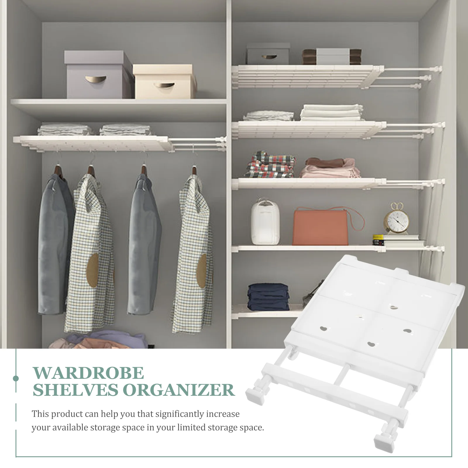 Shelf Organizer Expandable Closet Storage Shelf Wardrobe Shelf Bathroom Supply Storage Shelves Racks Wardrobe Shelves Organizer