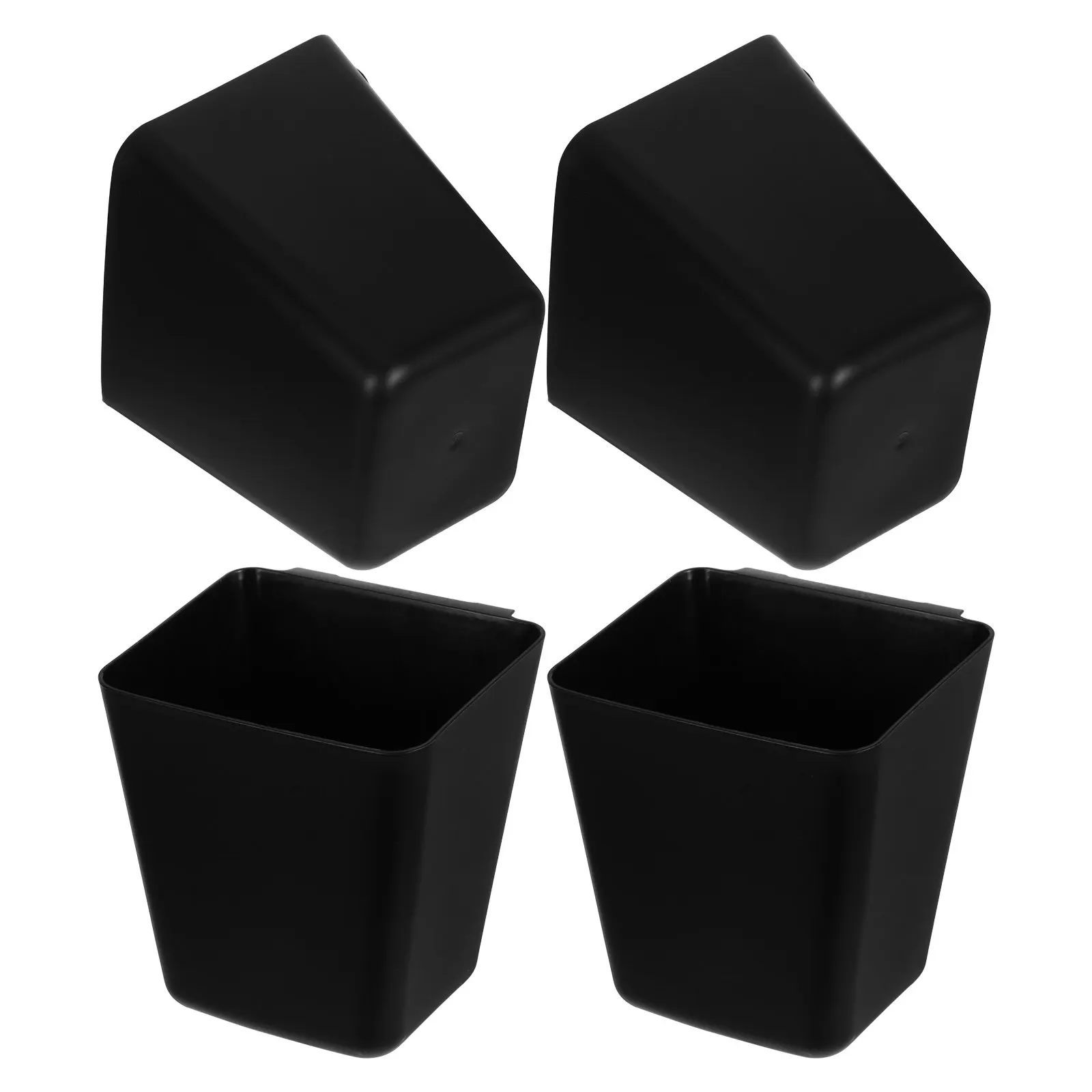 4Pcs Trolley Hanging Storage Baskets Push Cart Cup Holders Wall Mount Organizer Kitchen Pantry Bedside Plastic Storage Basket
