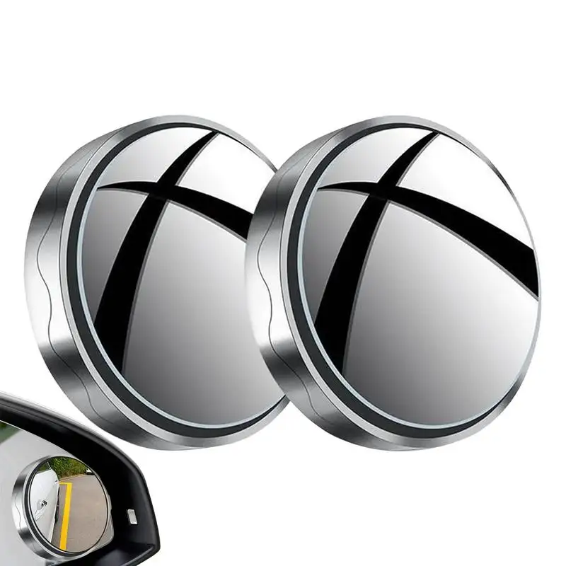 

2Pcs Side BlindSpot Mirror 360-Degree Suction Cup Parking Auxiliary Convex Mirrors Adjustable Design Wide Angle Rearview