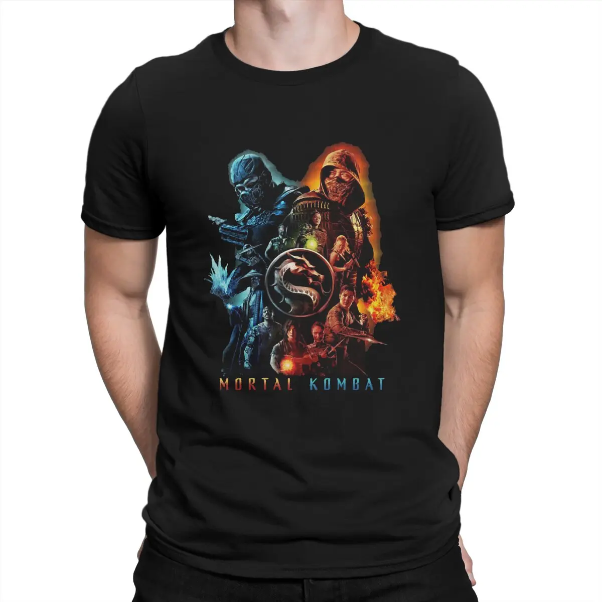 Novelty Single Player Combat Games T-Shirt Men Crew Neck Cotton T Shirts Mortal Kombat Short Sleeve Tees Gift Idea Clothes