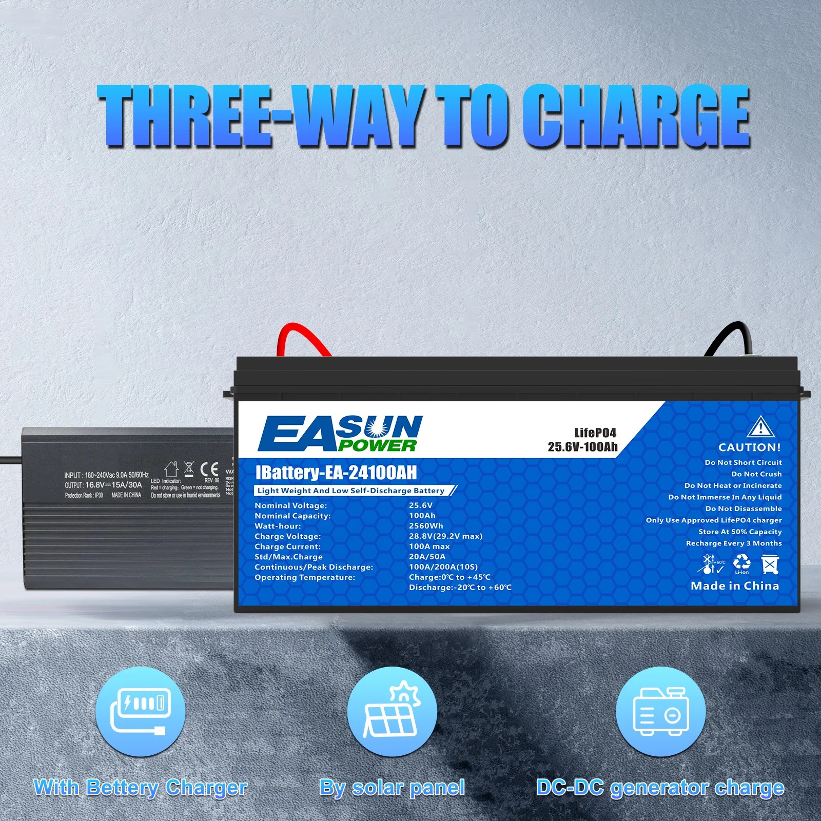 Easun Power 24V 100Ah Bateria  – Grid Tie Inverter Limiter 2000W recenzja i cena