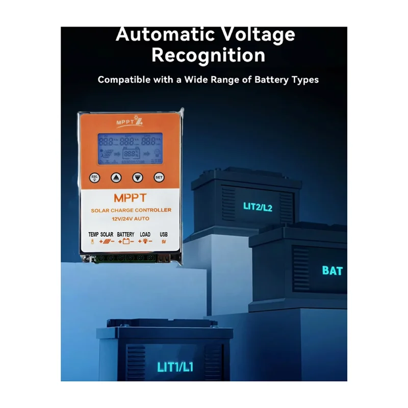 

HJ-Backlight Display MPPT Solar Controller 12V 11.1V Photovoltaic Charging Controller 10A