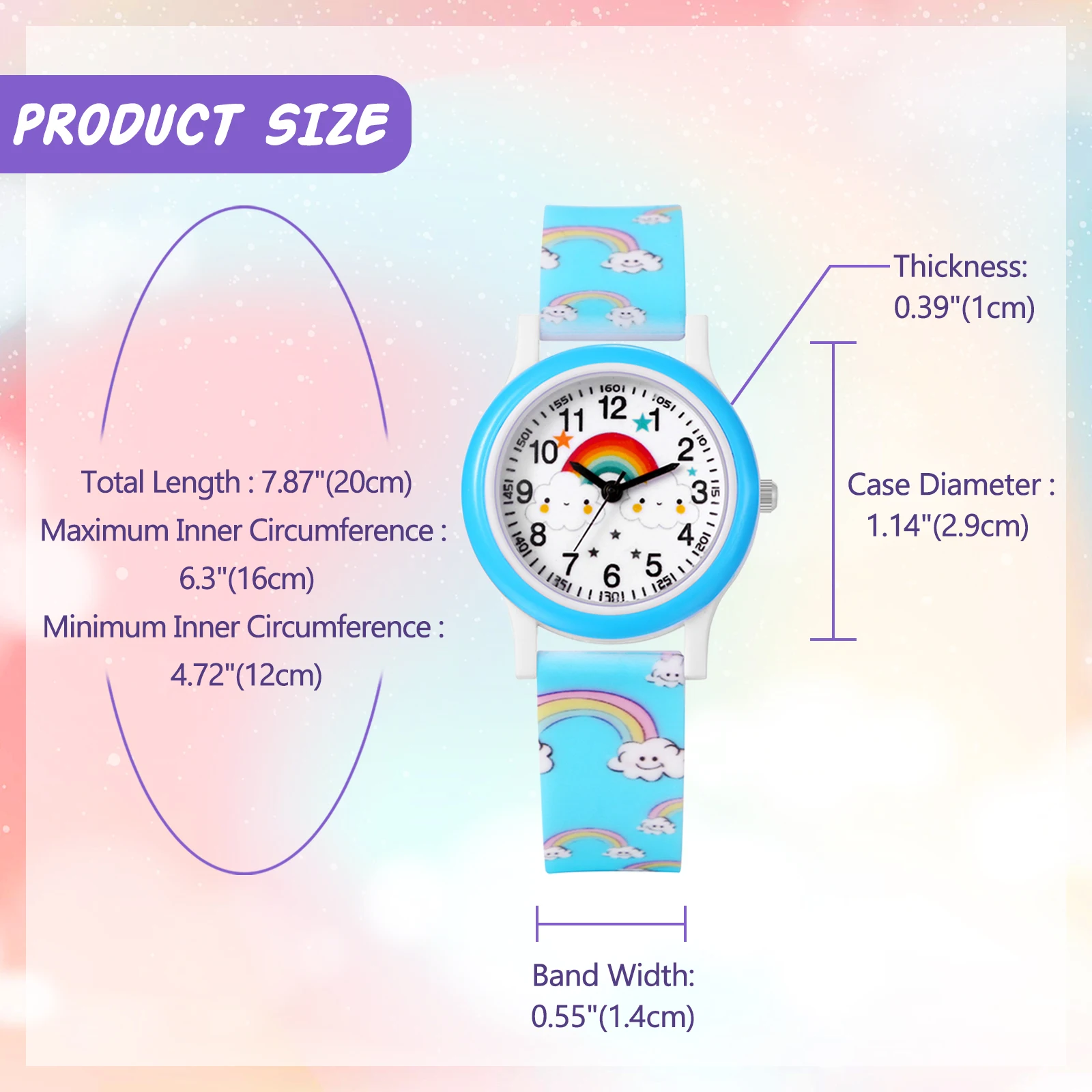 LANCARDO Rainbow Silicone Jelly Watch Sport Digital Dial Analog Quartz Teen Boys Girls Students School Graduation Gift