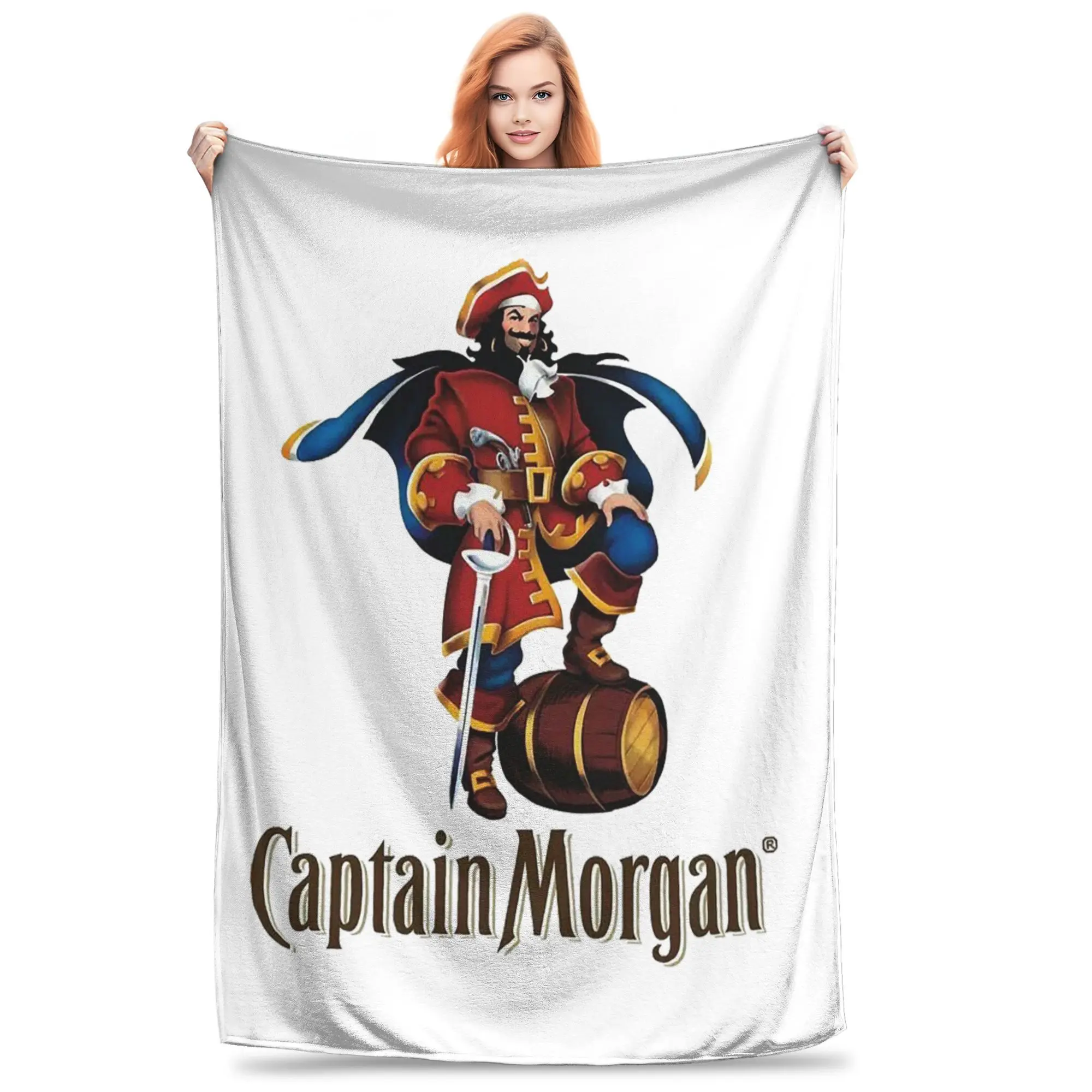 Captain Morgan Blankets Soft Warm Flannel Throw Blanket Bedding for Bed Living room Picnic Travel Home Couch