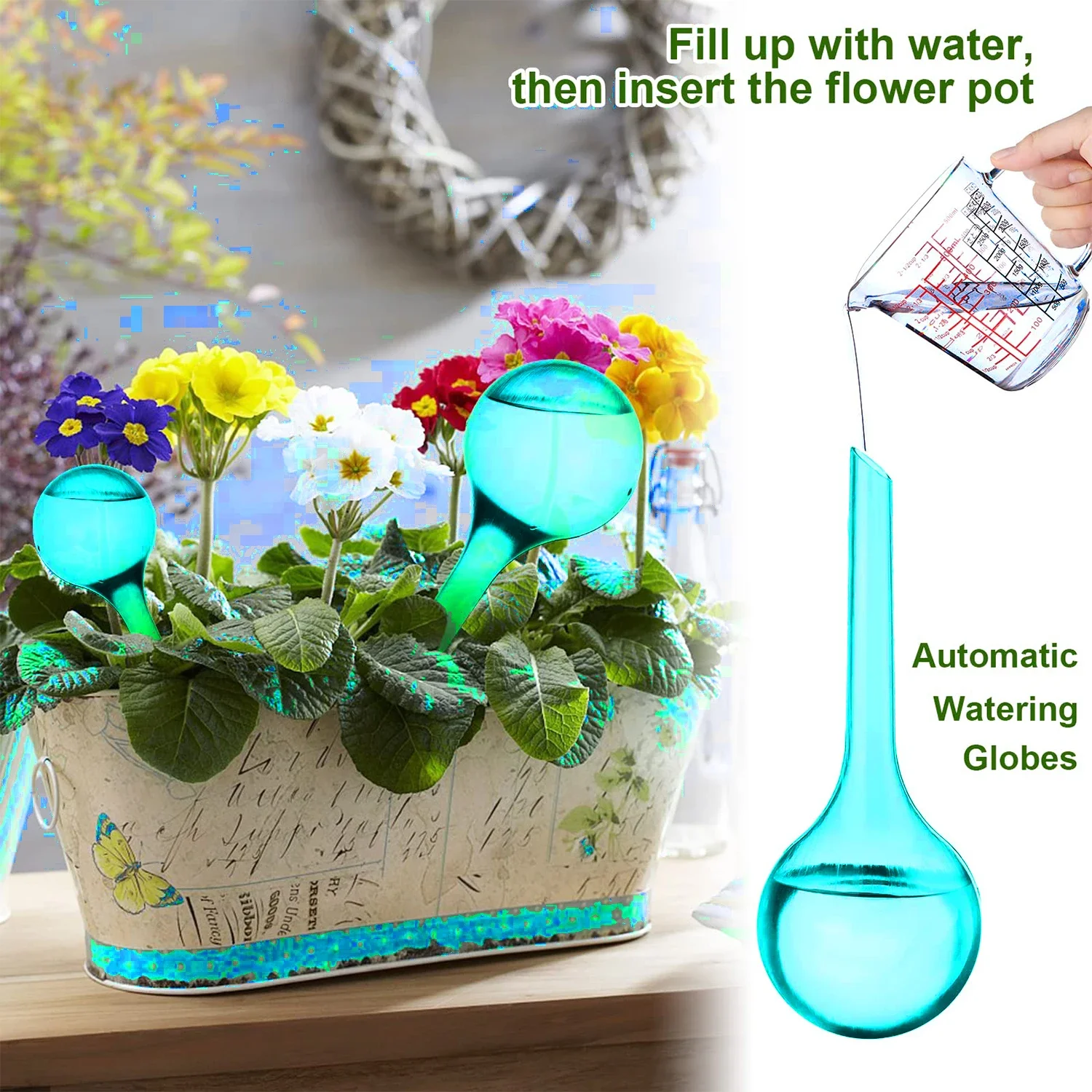 Large 10pcs Garden Self Watering Planter Insert for Daily Watering Plant Watering Stakes Flower Automatic Watering Bulbs