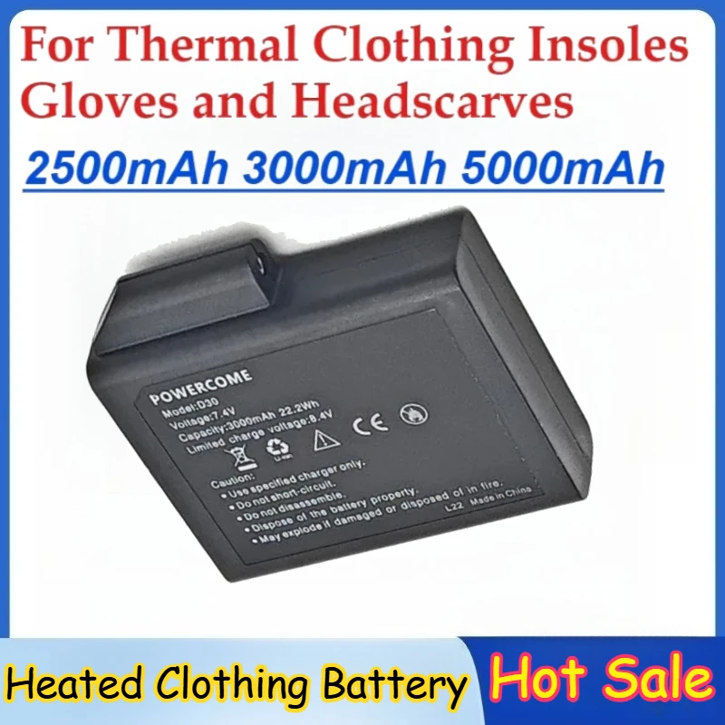 

Lithium Ion Battery for Thermal Clothing Insoles Gloves and Headscarves 5000mAh High Quality Rechargeable Battery