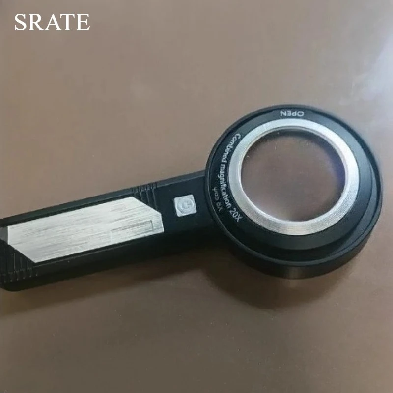 

HD Handheld Magnifier 5X 10X 15X Illuminated Magnifier Glass with Light Aid Reading for Seniors Loupe Jewelry Repair Tool 8 LED