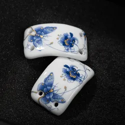 2pcs Blue and White Porcelain Chinese Ancient Style Bracelet Porcelain Chip Accessories Jewelry Making DIY Accessories Z808