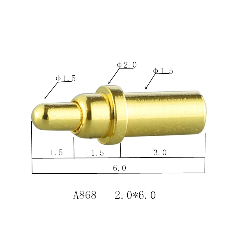 Large Current Needle Round Tip Probe Flat Spring Thimble Battery Thimble Conductive Contact Pin Telescopic Copper Gold-plated