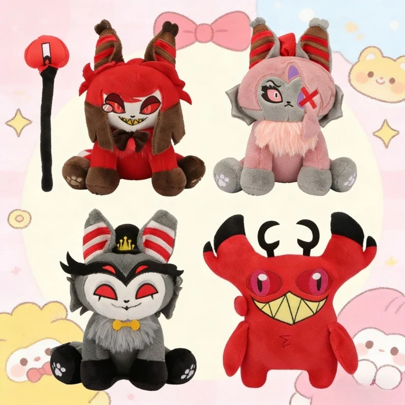 

Новые плюшевые игрушки из ПП-хлопка в Q-версии персонажей Hazbin Hotel и Helluva Boss, подарки на день рождения и праздники для друзей