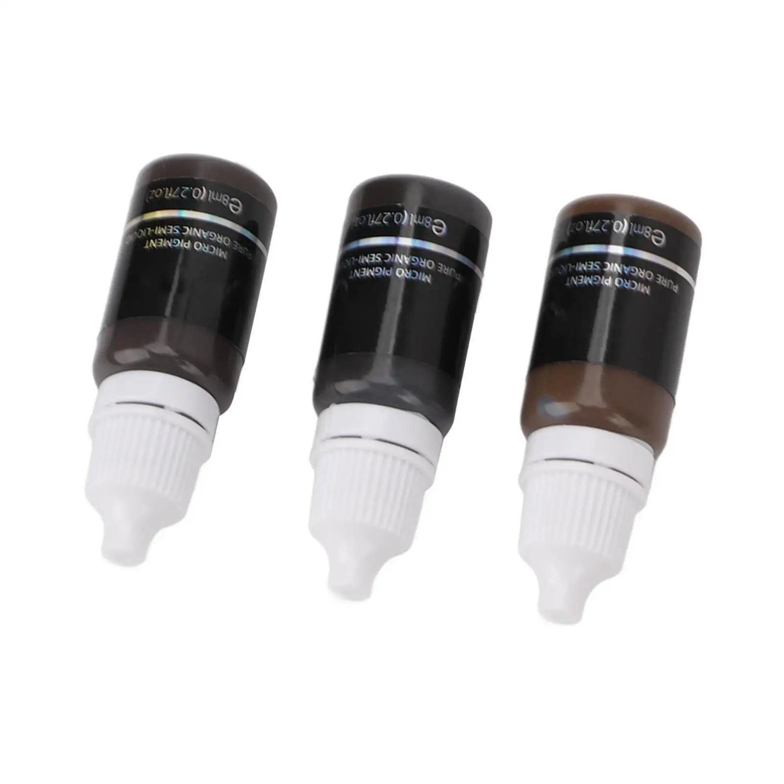 مجموعة حبر وشم الحواجب لشخص حقيقي ، أصباغ ميكروبلادينج باللون الأسود والبني الداكن ، تدريب ، 3: 24