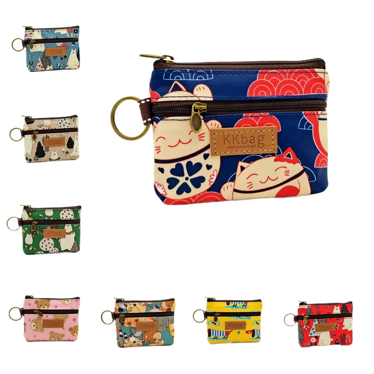 

2024 New Animal Print Cartoon Zero Wallet Cute Purse Waterproof Lipstick Key Storage Bag Kids Coin Purse Coin Pouch Card Bags