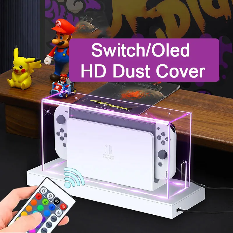 

Rgb Clear Dust Cover Compatible For Nintendo Switch Oled Protective Sleeve Case Acrylic Display Box Shell Games Accessories