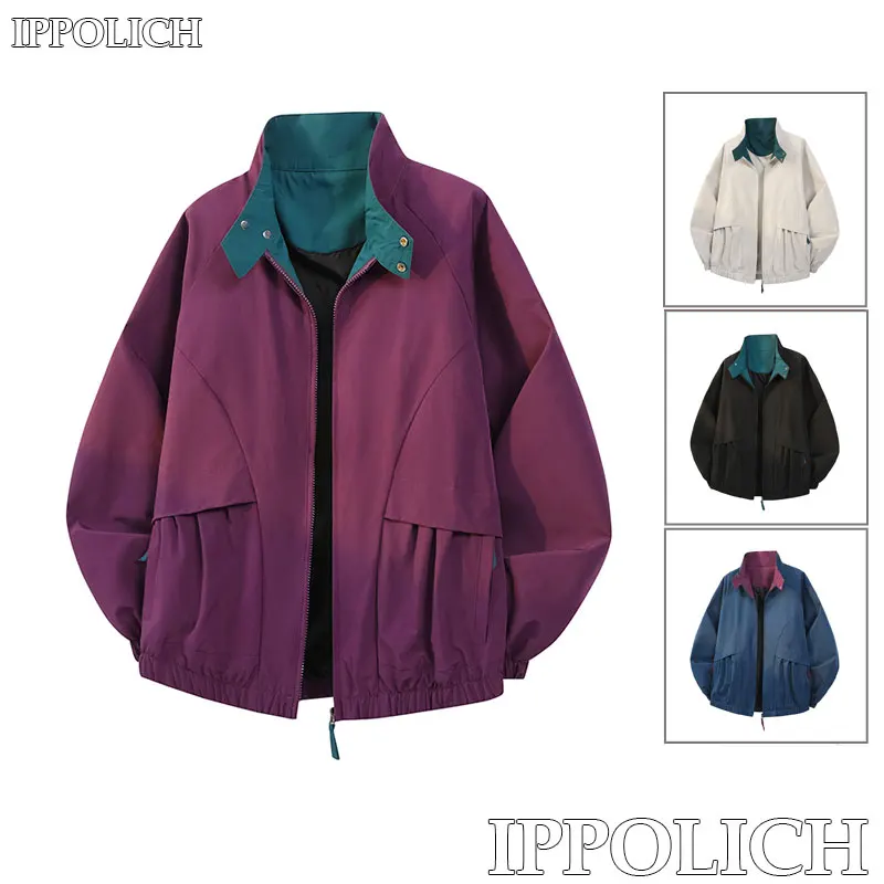 Sports Jacket Waterproof Windproof Jacket Stand Collar Spring Summer Men Jacket Outdoor Running Sports Hiking Casual Sports Coat