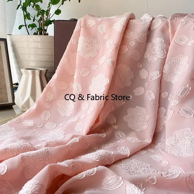 

Новая высококачественная четырехсторонняя эластичная шифоновая жаккардовая ткань с цветочным узором, женская дизайнерская ткань Hanfu своими руками