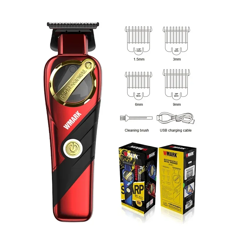 WMARK New NG-9213 Brushless Motor Engraving Scissors Rechargeable Hair Clipper DLC Blade High-grade Trimmer for Men
