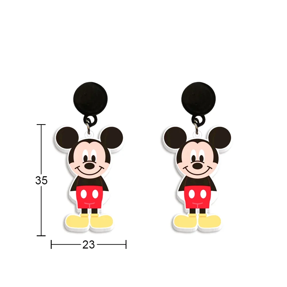 Disney-pendientes acrílicos de resina epoxi para mujer, aretes con forma de lazo, Mickey, Minnie, regalo de fiesta, accesorios de joyería, decoración