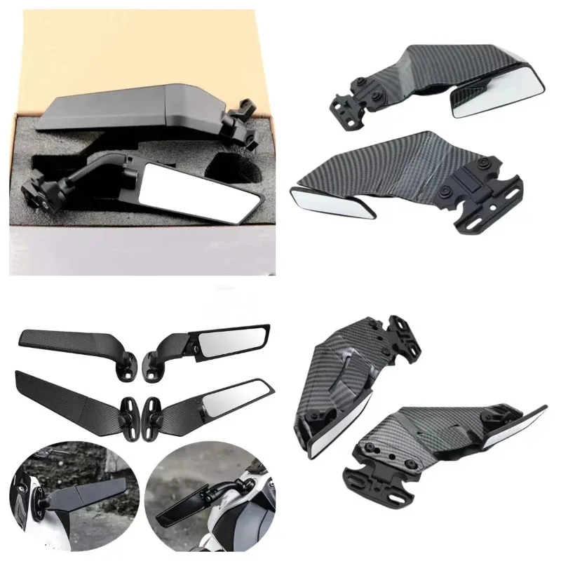 

For Yamaha YZF R6 R25 R3 R125 YZFR6 YZF-R6 2000 -2020 Adjustable Rotating Rearview Motorcycle Side Mirrors Winglets Wind Wing
