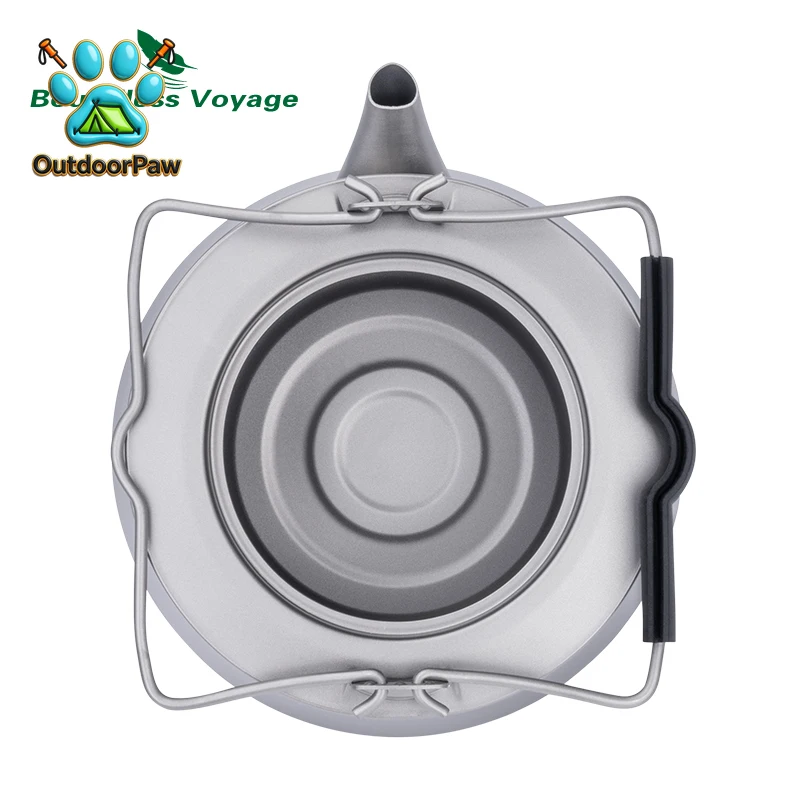 800ml Titanium Kettle with Infuser Ultralight Stovetop Teapot  with Filter for Loose Tea Outdoor Water Boiler