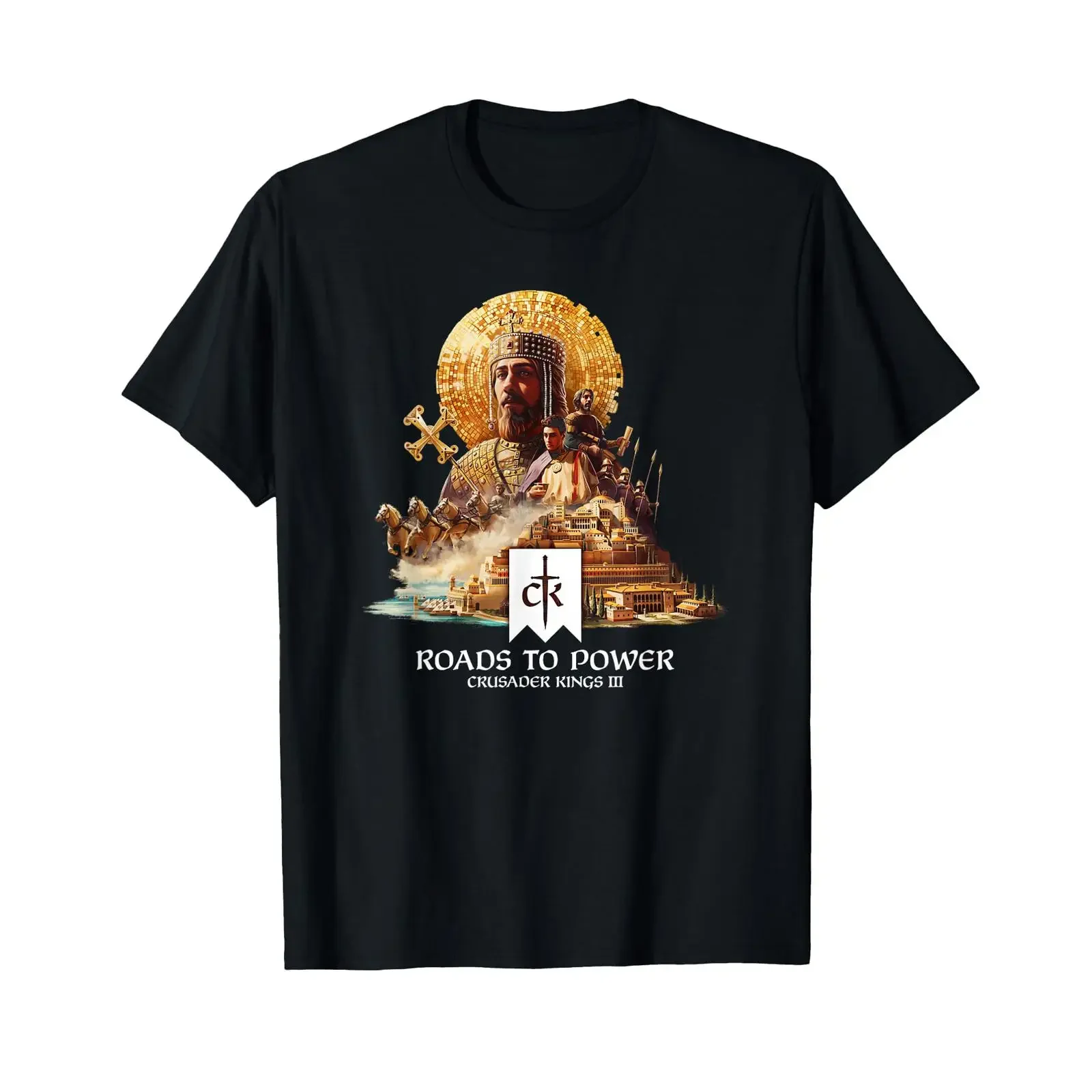 T-shirt Crusader Kings III Roads to Power, style vintage, streetwear, graphique, pour un usage quotidien, polyvalent, mode homme
