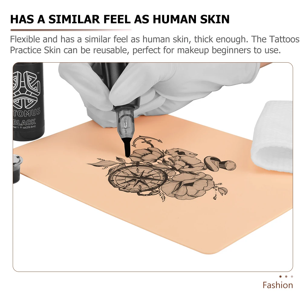 

10 Pcs Tattoo Practice Skin Silicone Makeup Panel Face Board Mannequin Supply Mold Reusable Artificial Skin For Beginners Long