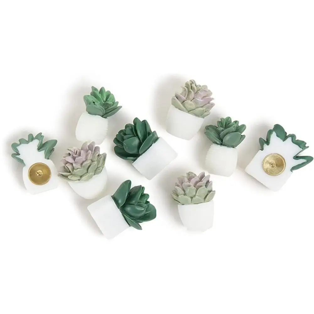 9/20Pcs Portable Creative Succulent Plants Decorative Pushpins 3D Resin Thumb Tacks with Box Cute Cork Board Tacks Corkboard