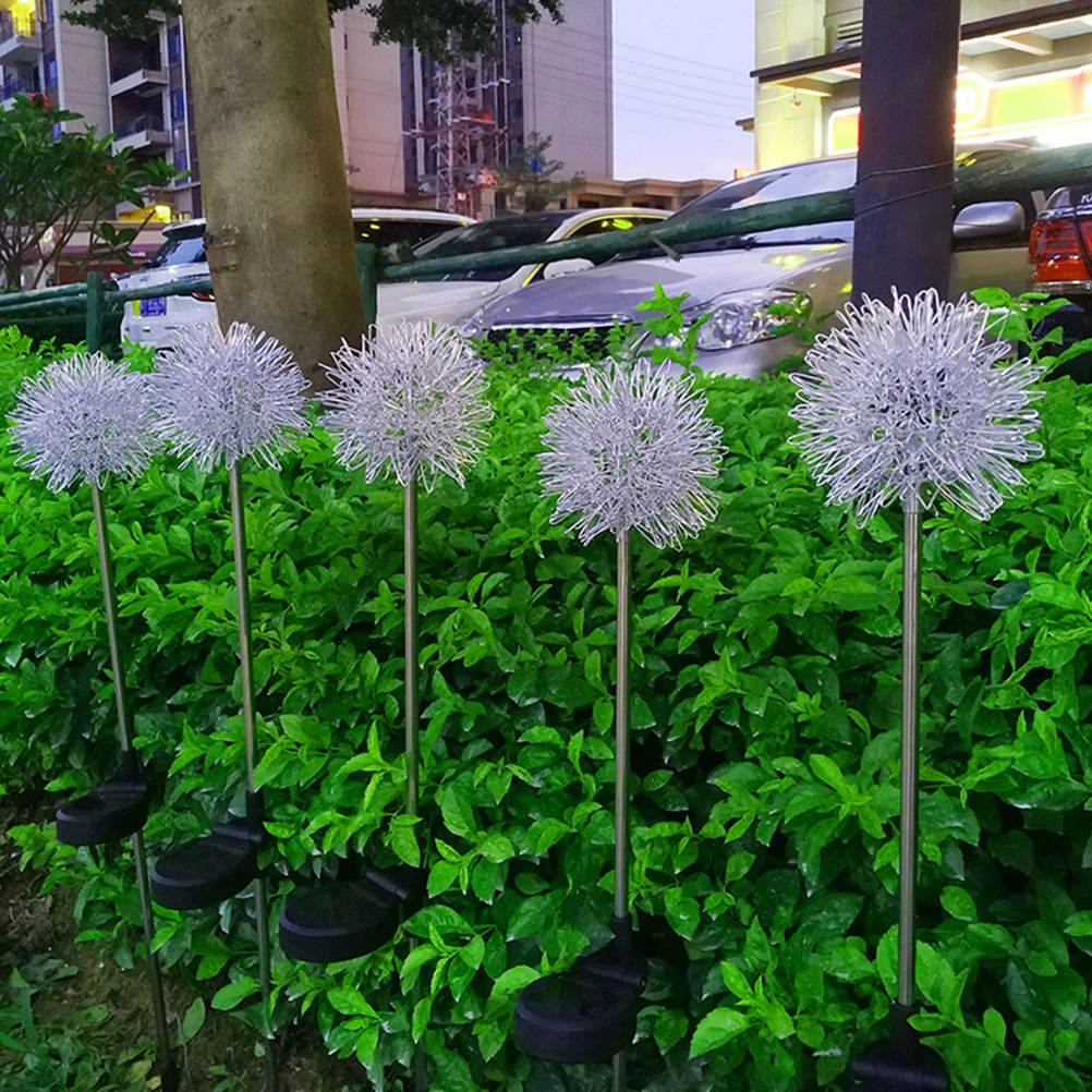 

4 pcs Dandelion Shape Solar LED Lamp Decorative Light for Garden Yard Outdoor Sturdy Material Night Illumination