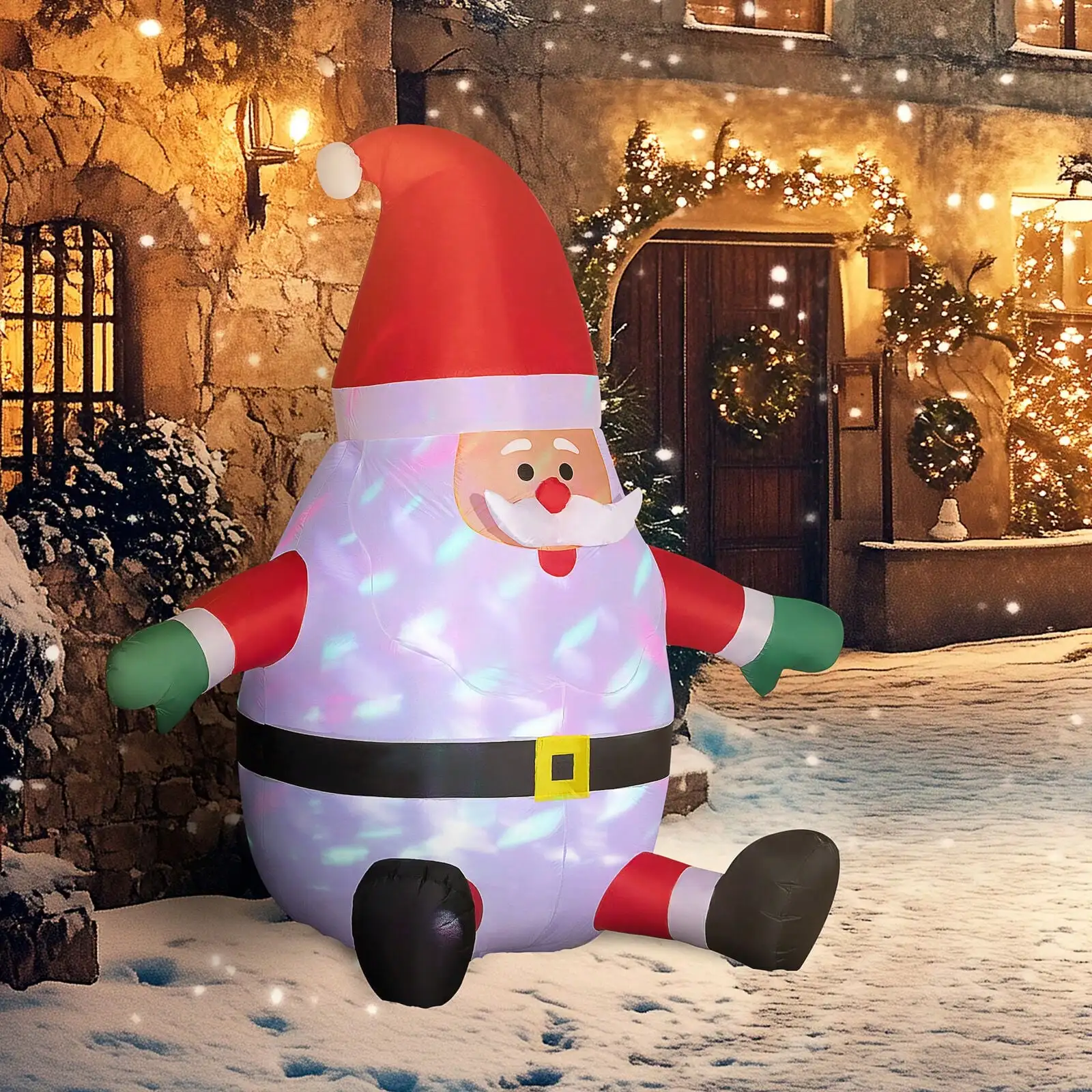 

6' Inflatable Christmas Santa Claus w/ Rotating Magic Ball Light