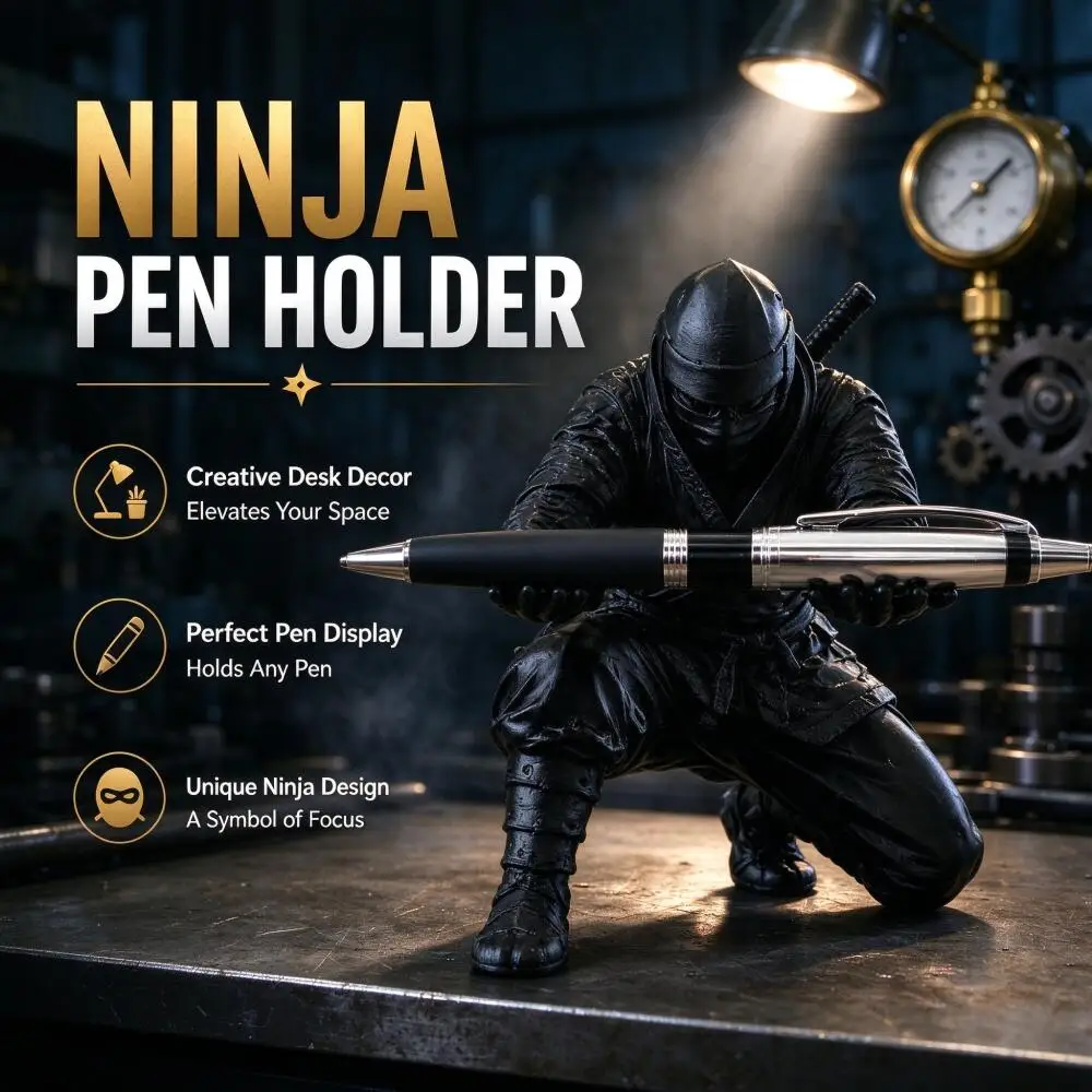 Samurai Ninja Shaped Pen Holder 3D Print Creative Desktop Stand for Pens Styluses Office Desk Accessories Home Decor