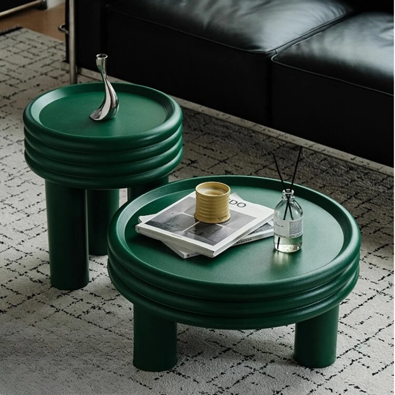 

Designer Round Coffee Table, Small Apartment Sofa Side Table, Creative Modern Tea Table, Minimalist Tea Table Combination