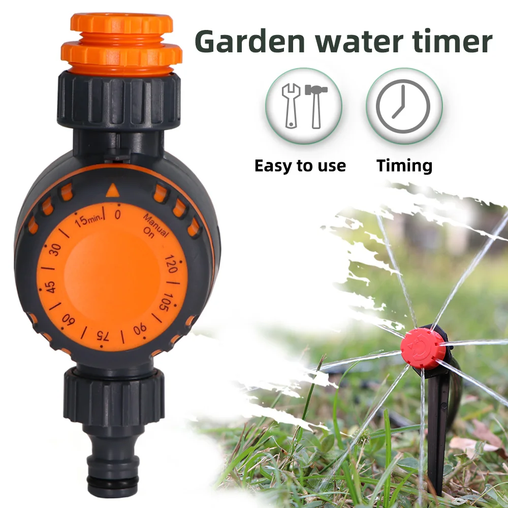 Garden Mechanical Watering Timer Drip Irrigation System 120minutes Manual Controller Home Potted Plants Greenhouse Sprinkling