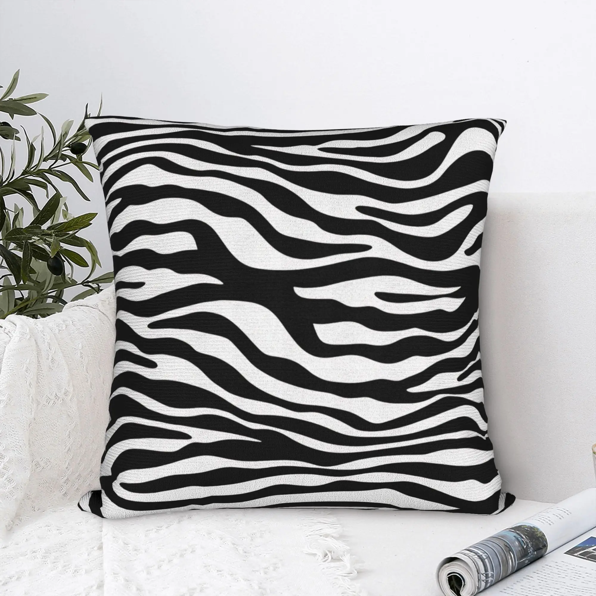 Black White Zebra Stripe Pillow Case  Novelty Pillow Cover Soft Pillowcases For Sofa Couch Bed Living Room