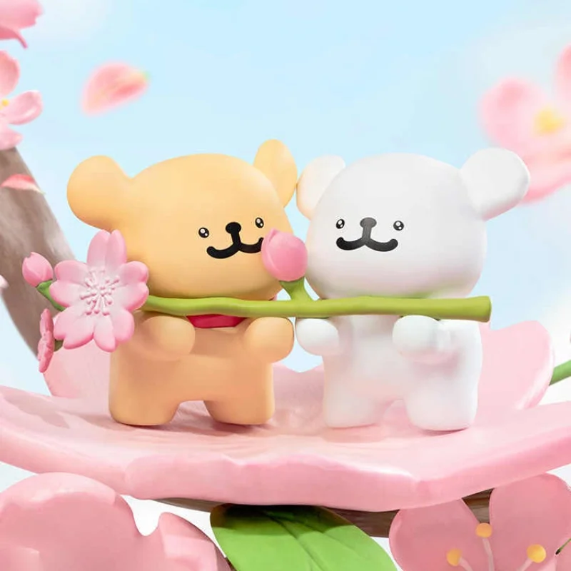 Maltese Romantic Sakura Series Blind Box Cute Collectible Figures, Kawaii Home Decoration Mistery Box Surprise Toy Birthday Gift