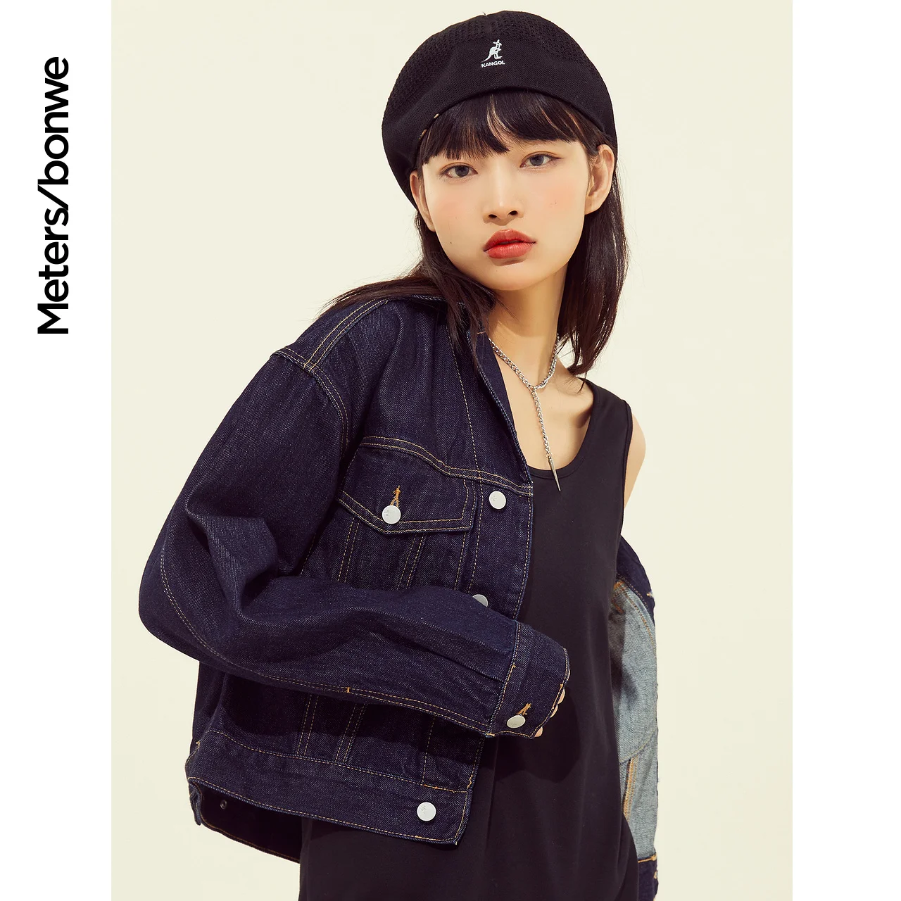 Metersbonwe Denim Jacket Women Basic Short Motorcycle Jean Jackets Ladies Coat Solid Color Lapel Coat Youth Trend Brand