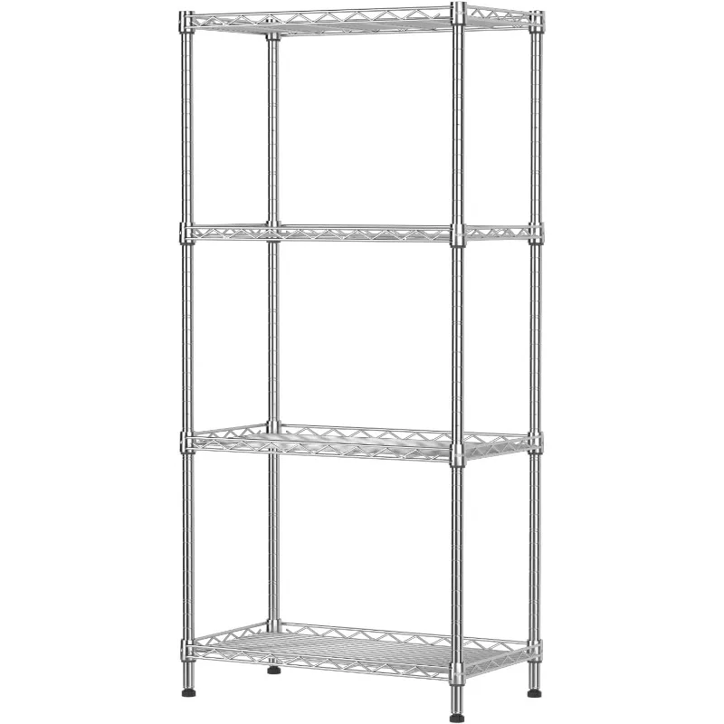 4 Shelf Wire Shelving Unit Adjustable Storage Shelving Storage Rack,Standing Storage Shelf Units for Kitchen Closet Laundry