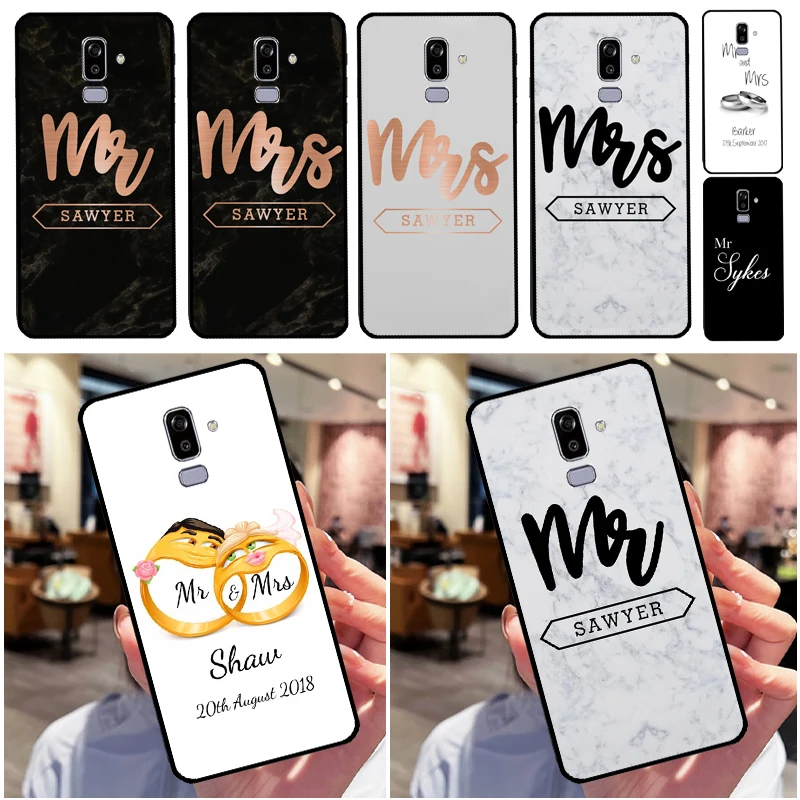 PERSONALISED MR & MRS WEDDING SURNAME Case For Samsung Galaxy J5 J3 J7 2016 A3 A5 2017 A7 A9 J4 J6 J8 A6 A8 Plus 2018 TPU Cover