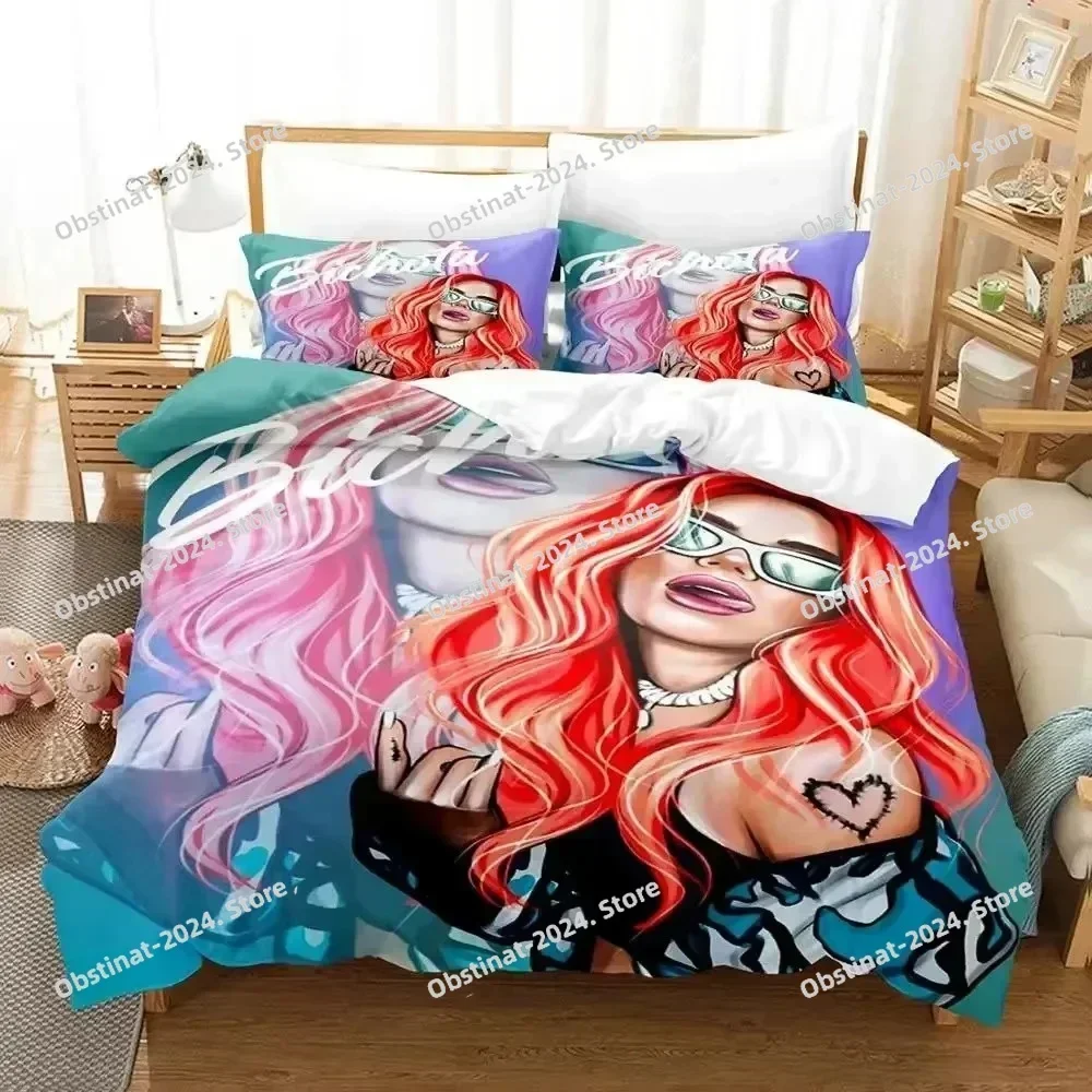 New 3D Singer Karol G Bedding Set Printed single Comforter Quilt Bed Cover Duvet Cover Pillow Case 3 Pieces Sets Kids Adult Size