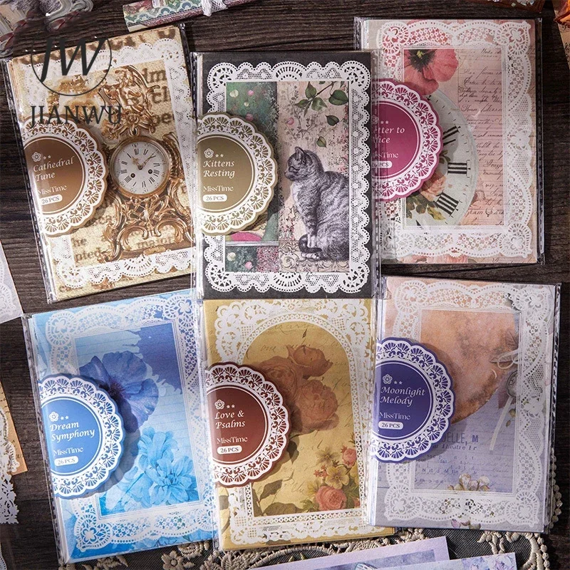 JIANWU Lace Fairy Tale Collection Series Vintage Flower Border Collage Decor Material Paper Creative DIY Junk Journal Stationery