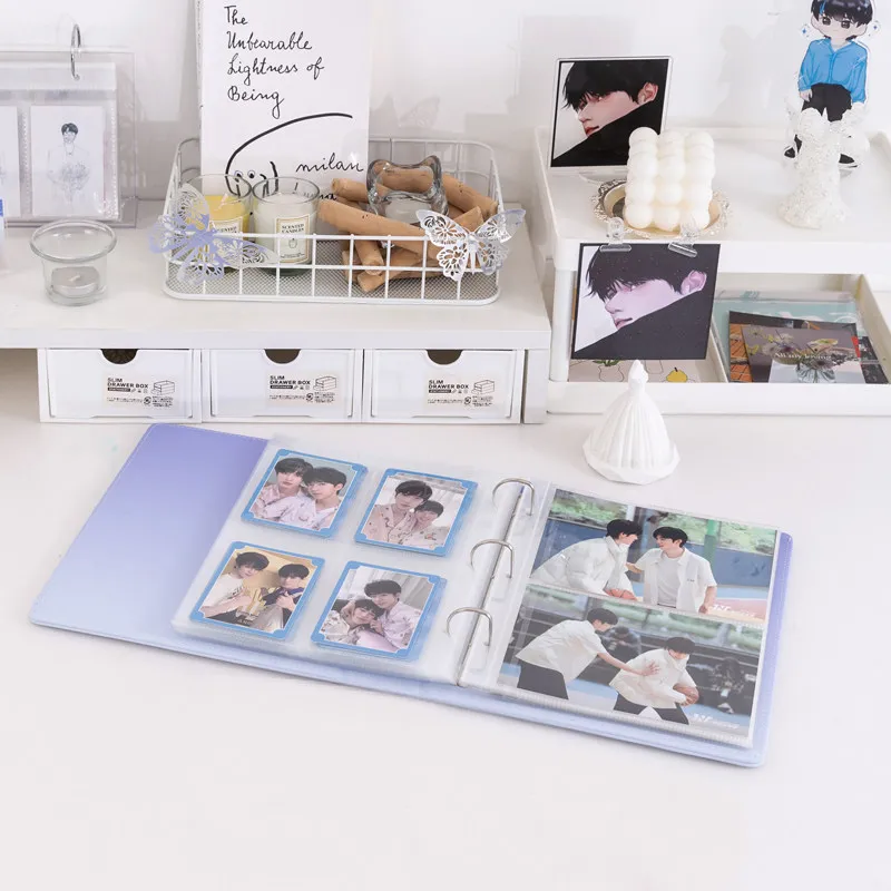 Large A5 Macaron Gradient Card Binder PU Leather Ring Binder for 3"/4"/6" Idol Photocard Postcard Pokemon Yu-Gi-Oh Card Album view 6